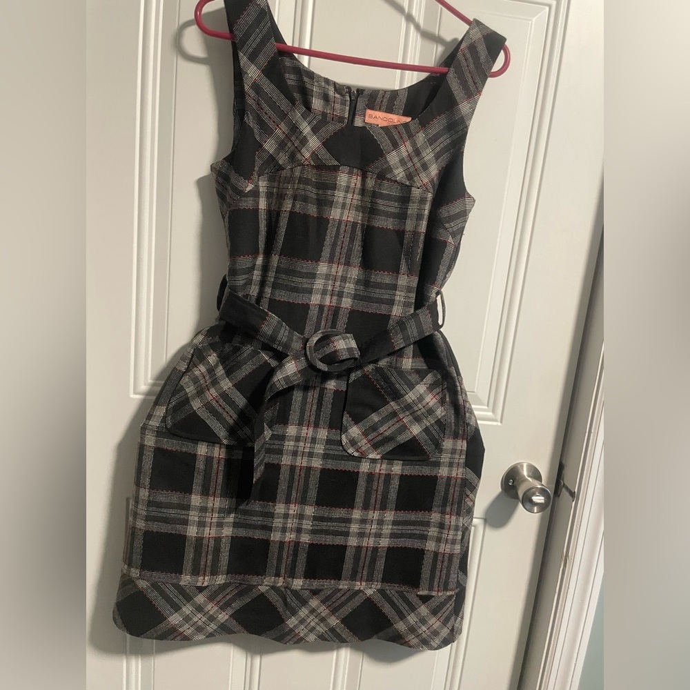 Bandolino Black and Red Plaid Dress size 6